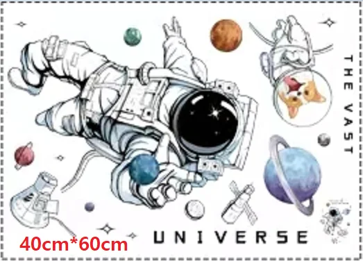 DIY Space Astronaut Wall Decal Boys' Room Wall Decal Decorative Children's Room Cosmic Sky Background Wall Art Wallpaper DIY Space Astronaut Wall Decal Boys' Room Wall Decal Decorative Children's Room Cosmic Sky Background Wall Art Wallpaper