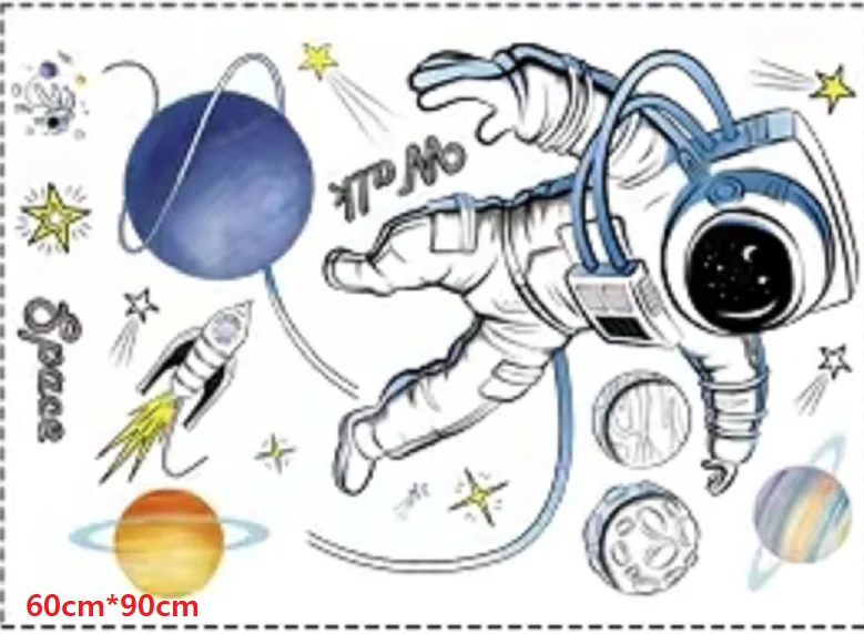 DIY Space Astronaut Wall Decal Boys' Room Wall Decal Decorative Children's Room Cosmic Sky Background Wall Art Wallpaper DIY Space Astronaut Wall Decal Boys' Room Wall Decal Decorative Children's Room Cosmic Sky Background Wall Art Wallpaper