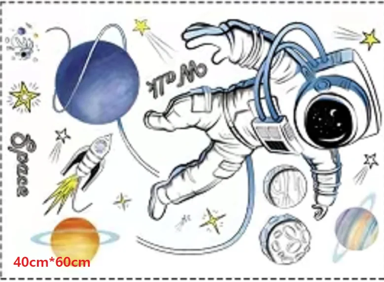 DIY Space Astronaut Wall Decal Boys' Room Wall Decal Decorative Children's Room Cosmic Sky Background Wall Art Wallpaper DIY Space Astronaut Wall Decal Boys' Room Wall Decal Decorative Children's Room Cosmic Sky Background Wall Art Wallpaper