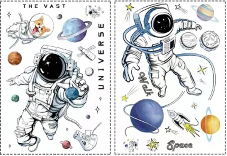 DIY Space Astronaut Wall Decal Boys' Room Wall Decal Decorative Children's Room Cosmic Sky Background Wall Art Wallpaper DIY Space Astronaut Wall Decal Boys' Room Wall Decal Decorative Children's Room Cosmic Sky Background Wall Art Wallpaper