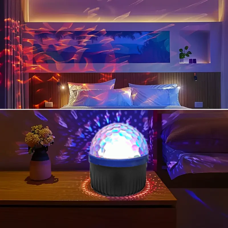 Rotating water wave ambient lighting projector, multi-color selection, party space lights, Northern Lights decorative lights