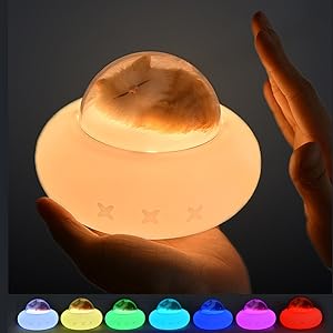 Cute Kitty Spaceship Night Light LED For Kids, USB Rechargeable, 7-Color Touch Color-Changing, Cat Night Lights for Bedroom 0.8W Cute Kitty Spaceship Night Light LED For Kids, USB Rechargeable, 7-Color Touch Color-Changing, Cat Night Lights for Bedroom 0.8W