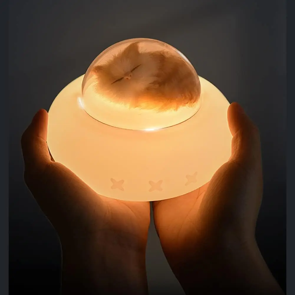 Cute Kitty Spaceship Night Light LED For Kids, USB Rechargeable, 7-Color Touch Color-Changing, Cat Night Lights for Bedroom 0.8W Cute Kitty Spaceship Night Light LED For Kids, USB Rechargeable, 7-Color Touch Color-Changing, Cat Night Lights for Bedroom 0.8W