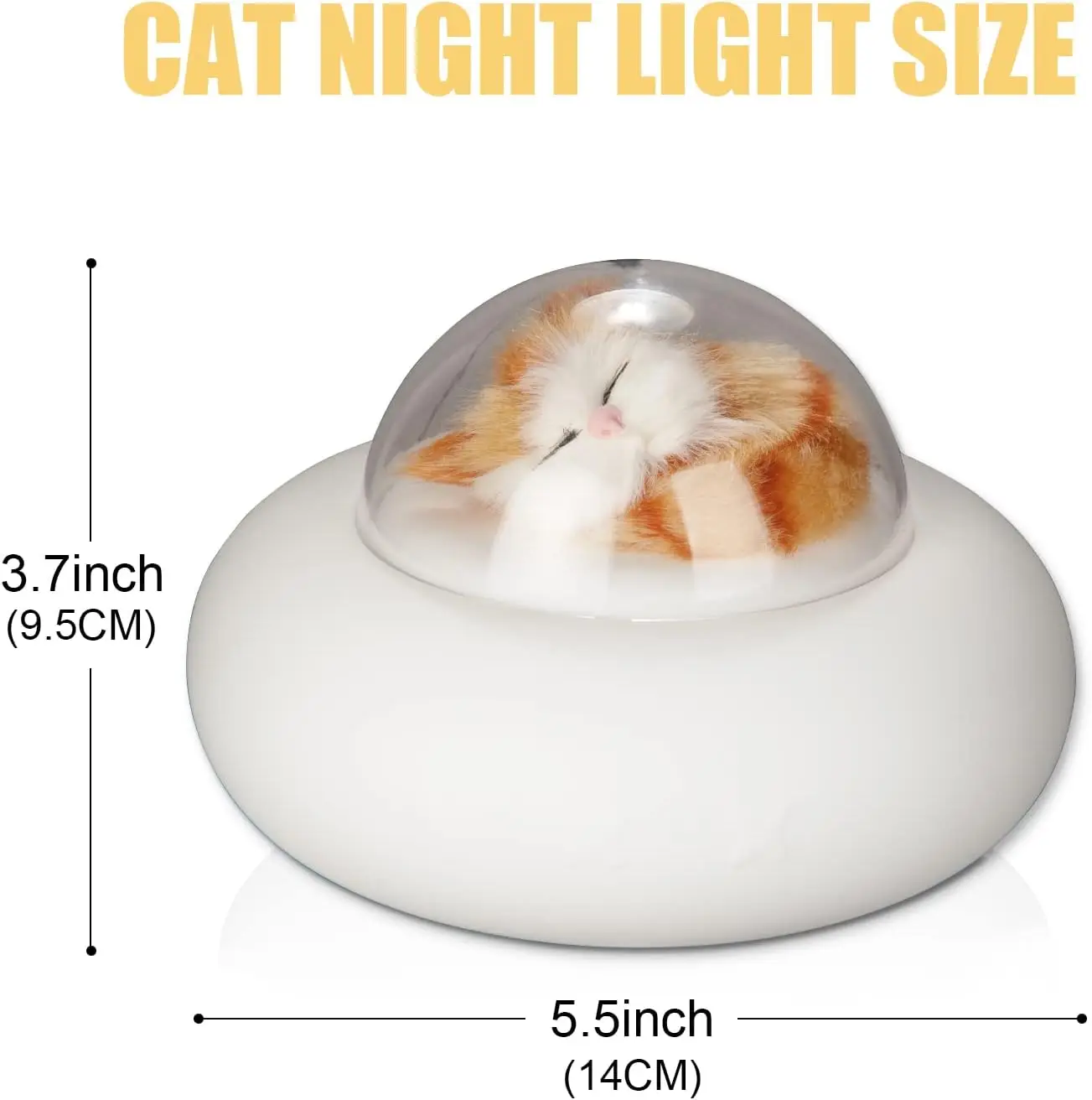 Cute Kitty Spaceship Night Light LED For Kids, USB Rechargeable, 7-Color Touch Color-Changing, Cat Night Lights for Bedroom 0.8W - Image 4