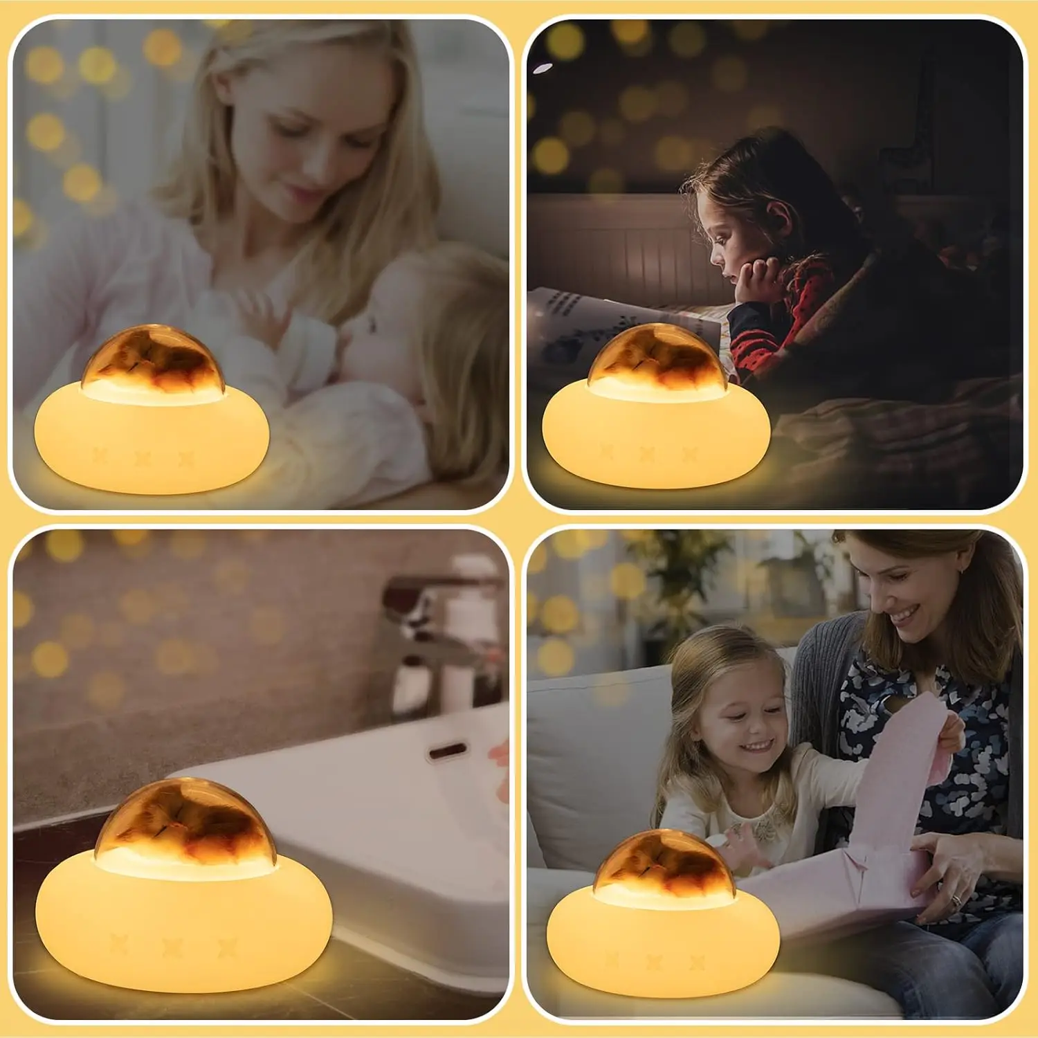 Cute Kitty Spaceship Night Light LED For Kids, USB Rechargeable, 7-Color Touch Color-Changing, Cat Night Lights for Bedroom 0.8W - Image 6