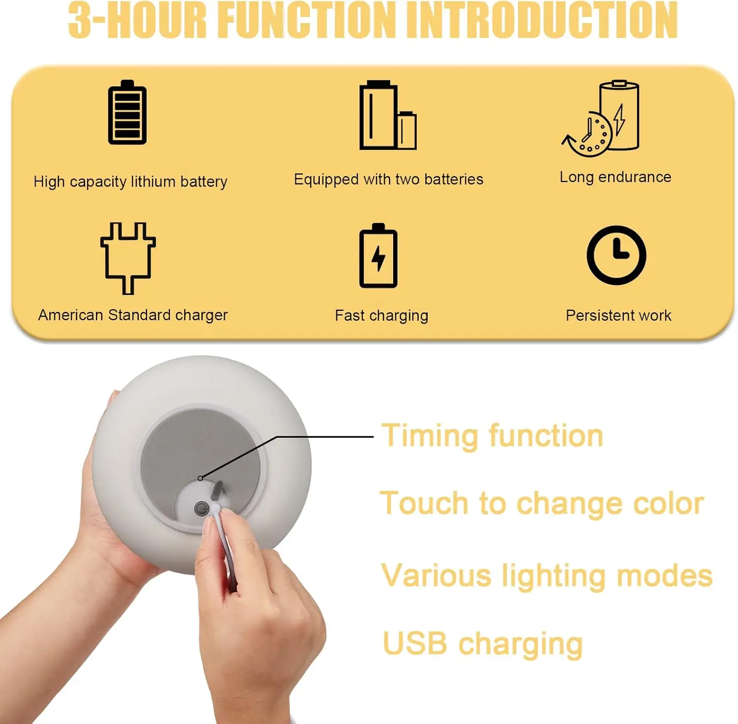 Cute Kitty Spaceship Night Light LED For Kids, USB Rechargeable, 7-Color Touch Color-Changing, Cat Night Lights for Bedroom 0.8W - Image 5