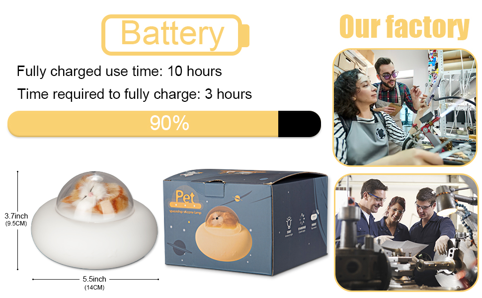 Cute Kitty Spaceship Night Light LED For Kids, USB Rechargeable, 7-Color Touch Color-Changing, Cat Night Lights for Bedroom 0.8W Cute Kitty Spaceship Night Light LED For Kids, USB Rechargeable, 7-Color Touch Color-Changing, Cat Night Lights for Bedroom 0.8W