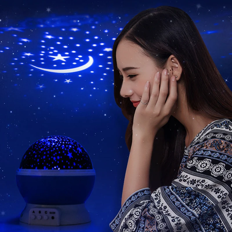 Starry Sky Projector Night Light Projector Baby Lamp Decor Rotating Starry Nursery Moon Galaxy Projector Table Night Lamp - Image 4
