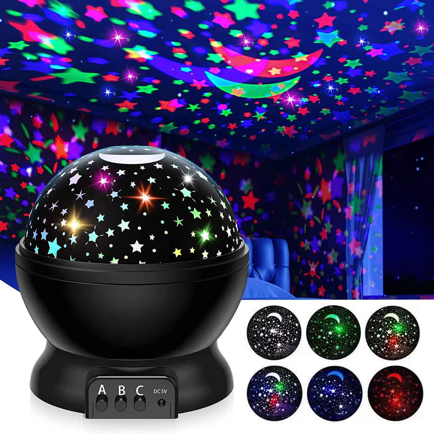 Starry Sky Projector Night Light Projector Baby Lamp Decor Rotating Starry Nursery Moon Galaxy Projector Table Night Lamp - Image 2