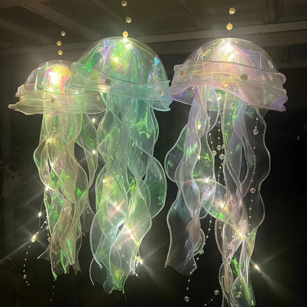 Jellyfish Night Light, Battery Ceiling Lantern, Ribbon Bead Decor Star lights Mushroom night light Night light plug in wall Sign