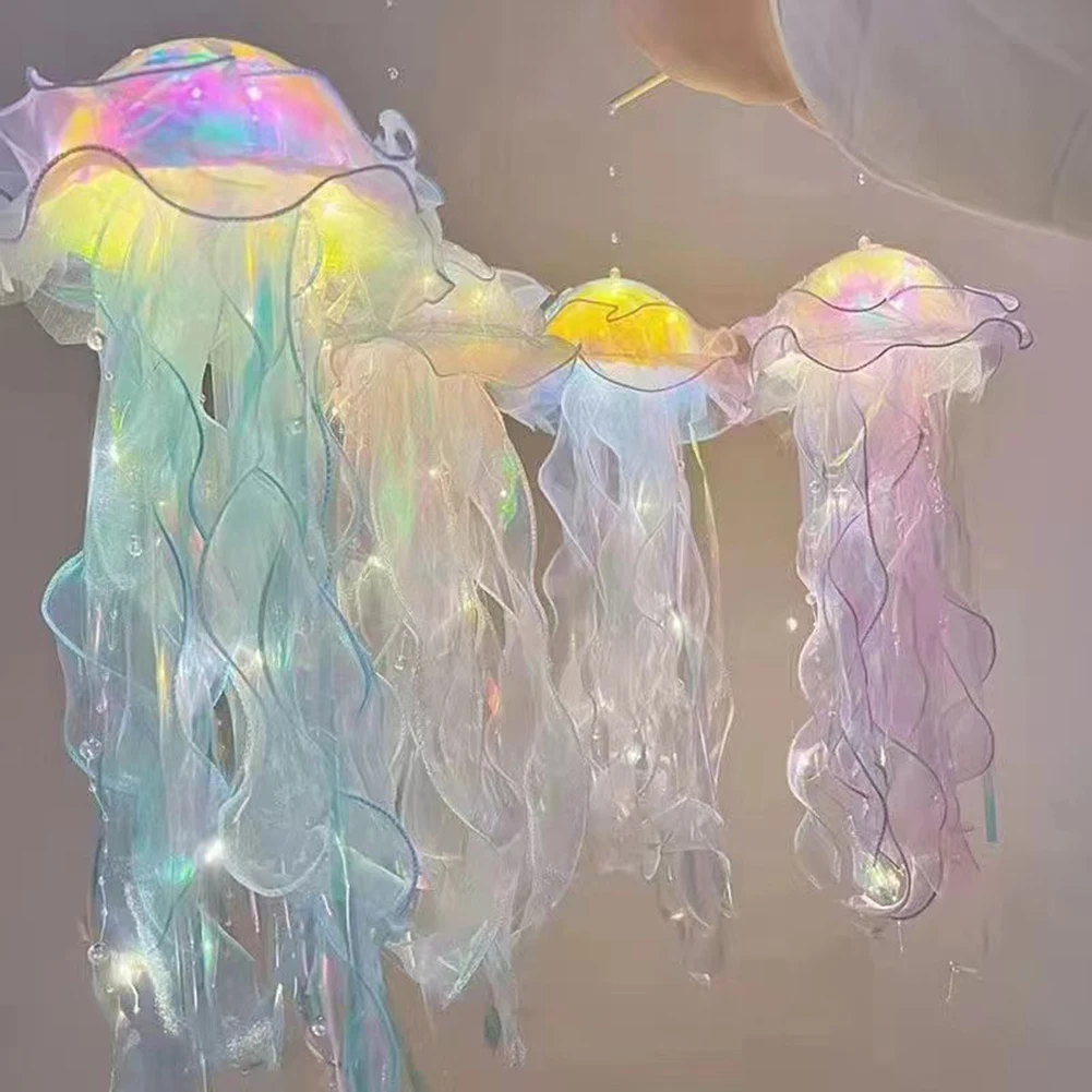 Jellyfish Night Light, Battery Ceiling Lantern, Ribbon Bead Decor Star lights Mushroom night light Night light plug in wall Sign