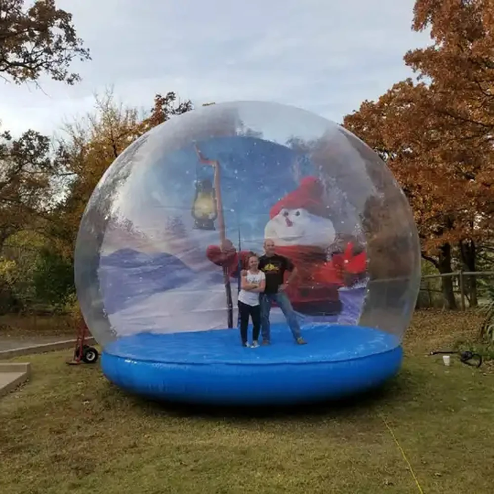 2024 Hot Sale Large Christmas Promotion Pvc Inflatable Snow Globe Photo Booth Christmas Ornaments Ball For Outdoor Decoration