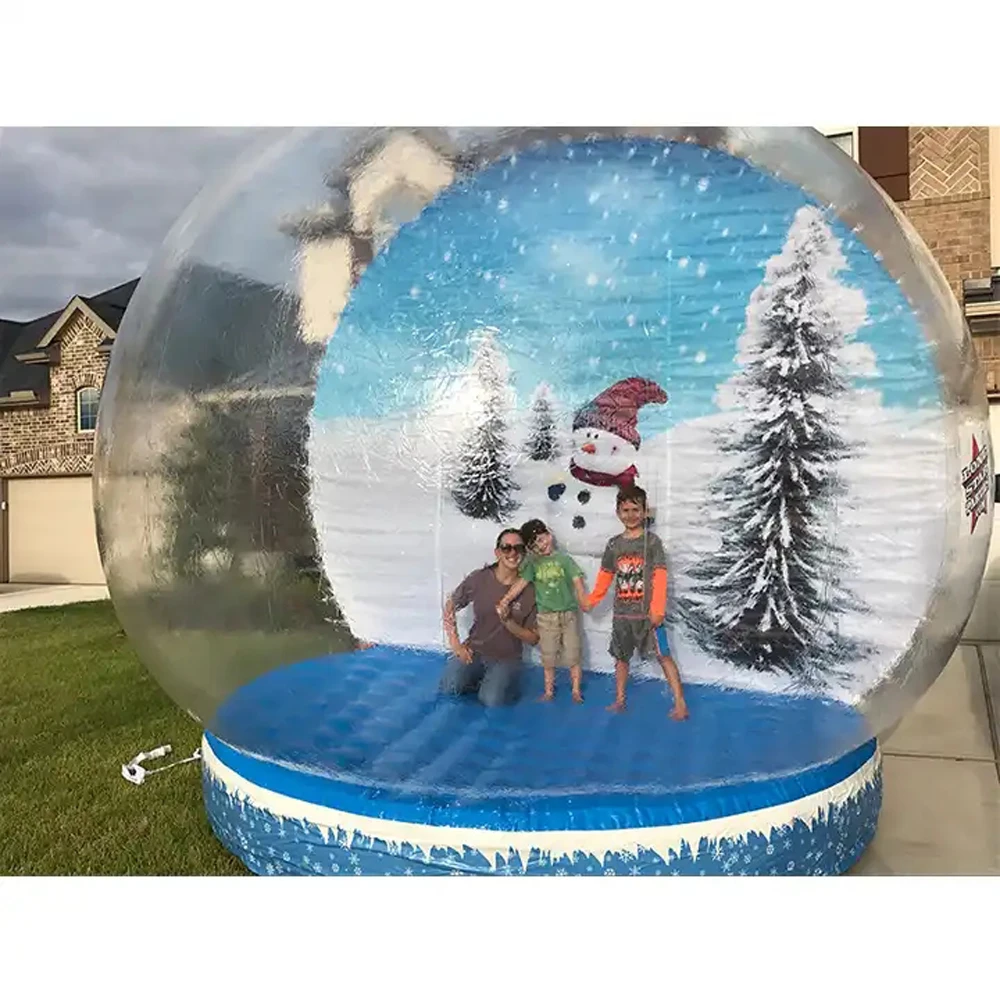2024 Hot Sale Large Christmas Promotion Pvc Inflatable Snow Globe Photo Booth Christmas Ornaments Ball For Outdoor Decoration