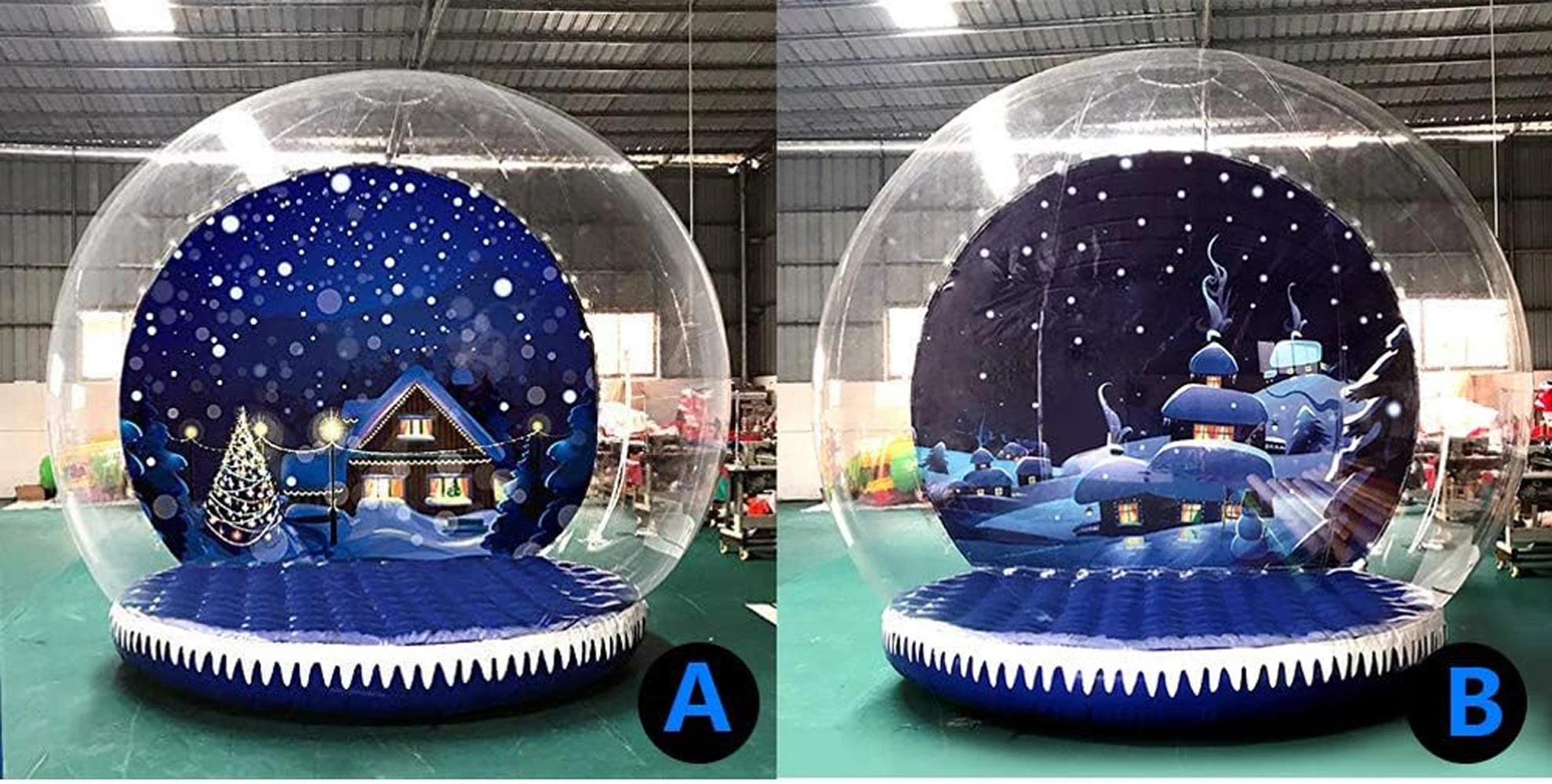2024 Hot Sale Large Christmas Promotion Pvc Inflatable Snow Globe Photo Booth Christmas Ornaments Ball For Outdoor Decoration