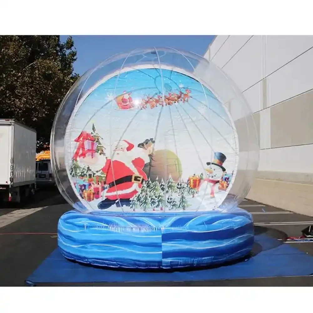 2024 Hot Sale Large Christmas Promotion Pvc Inflatable Snow Globe Photo Booth Christmas Ornaments Ball For Outdoor Decoration