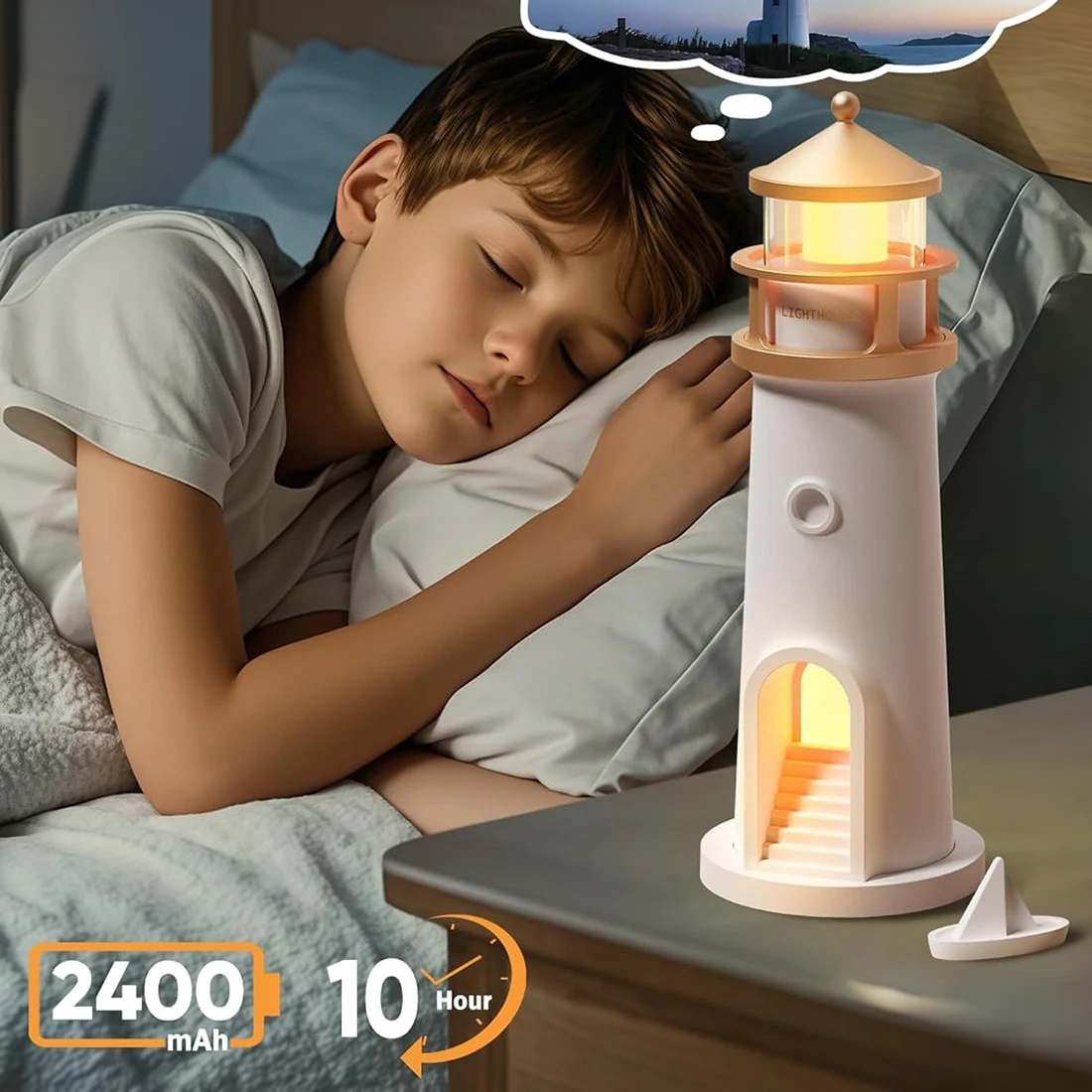Moon Lamp Projector Night Light Lighthouse Decor Light Galaxy Projector Rechargeable LED Aesthetic Table Lamp for Kids Boys Girl Moon Lamp Projector Night Light Lighthouse Decor Light Galaxy Projector Rechargeable LED Aesthetic Table Lamp for Kids Boys Girl