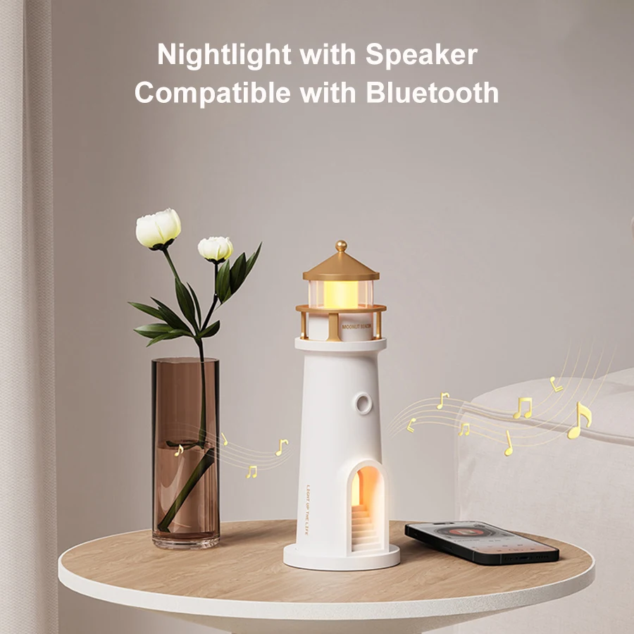 Moon Lamp Projector Night Light Lighthouse Decor Light Galaxy Projector Rechargeable LED Aesthetic Table Lamp for Kids Boys Girl - Image 6