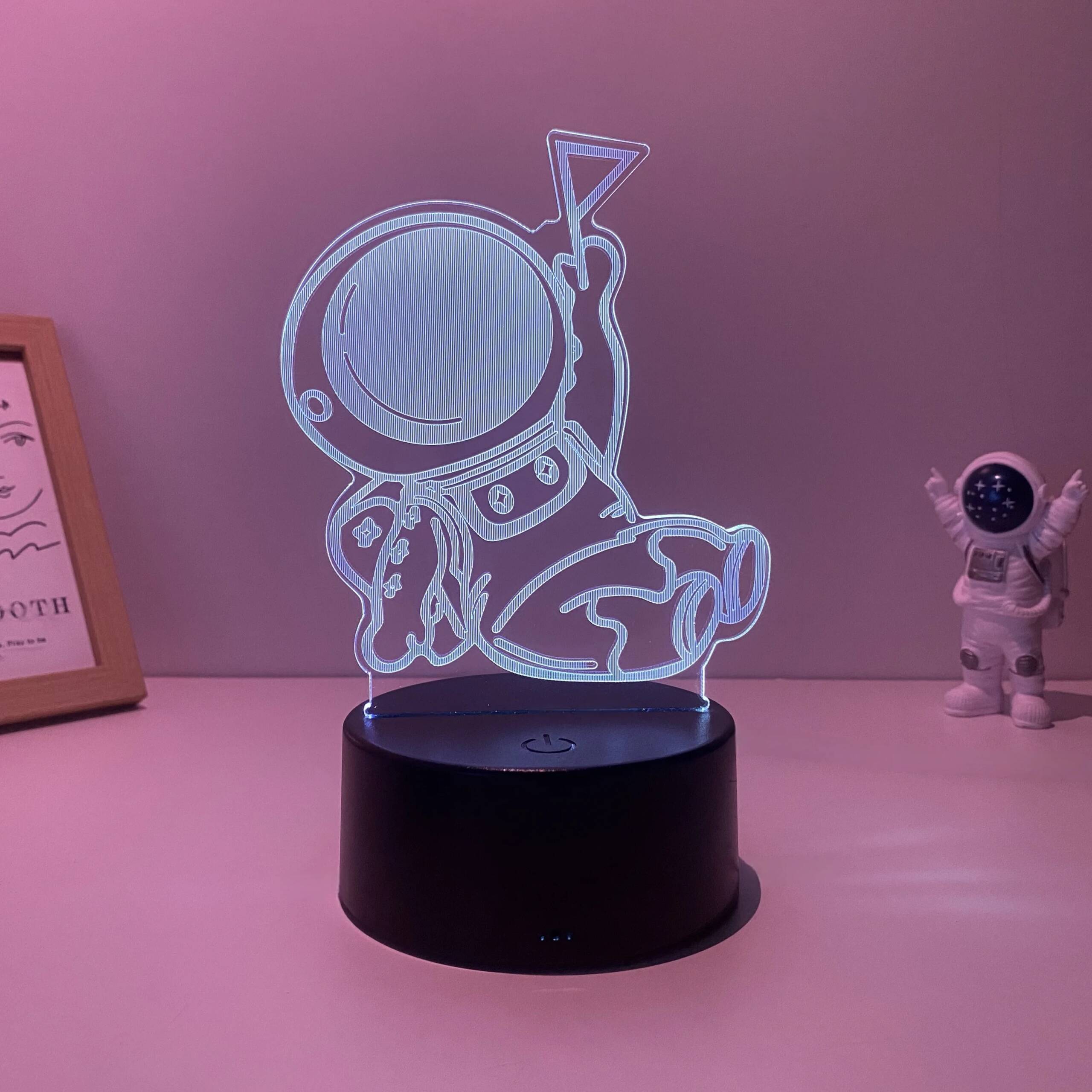 1pcs space astronaut 3D nightlight, USB interface, bedroom atmosphere light, birthday, holiday gift table light for friends.
