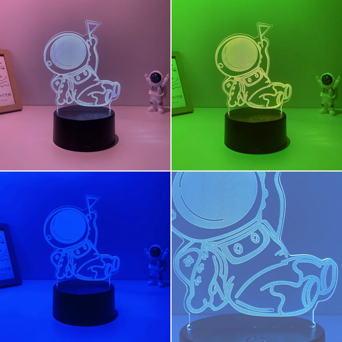 1pcs space astronaut 3D nightlight, USB interface, bedroom atmosphere light, birthday, holiday gift table light for friends.