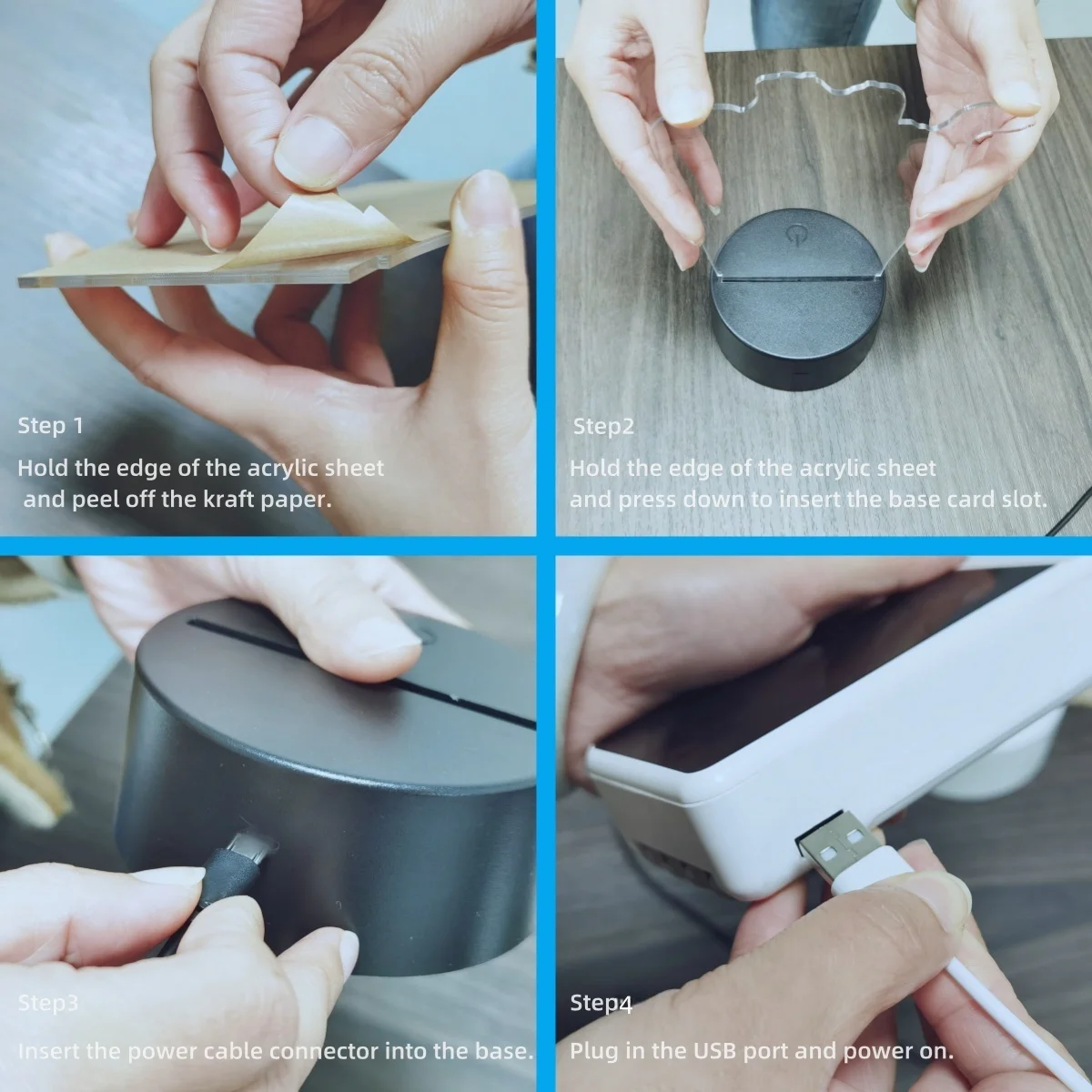 1pcs space astronaut 3D nightlight, USB interface, bedroom atmosphere light, birthday, holiday gift table light for friends.